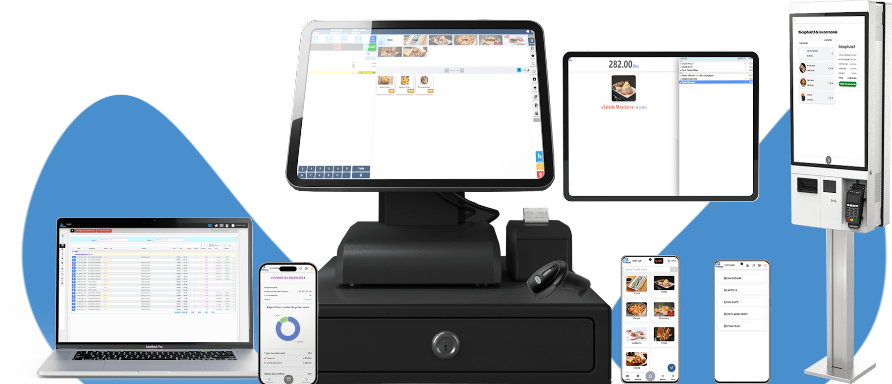 Logiciel caisse tactile, solution de gestion, commande en ligne, gestion commerciale, module livraison