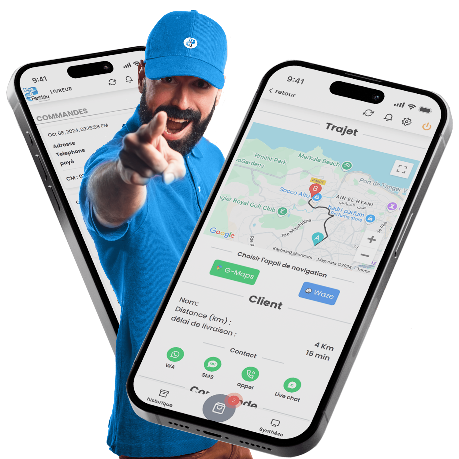 Logiciel caisse tactile, pointage des livaisons, application commande en ligne